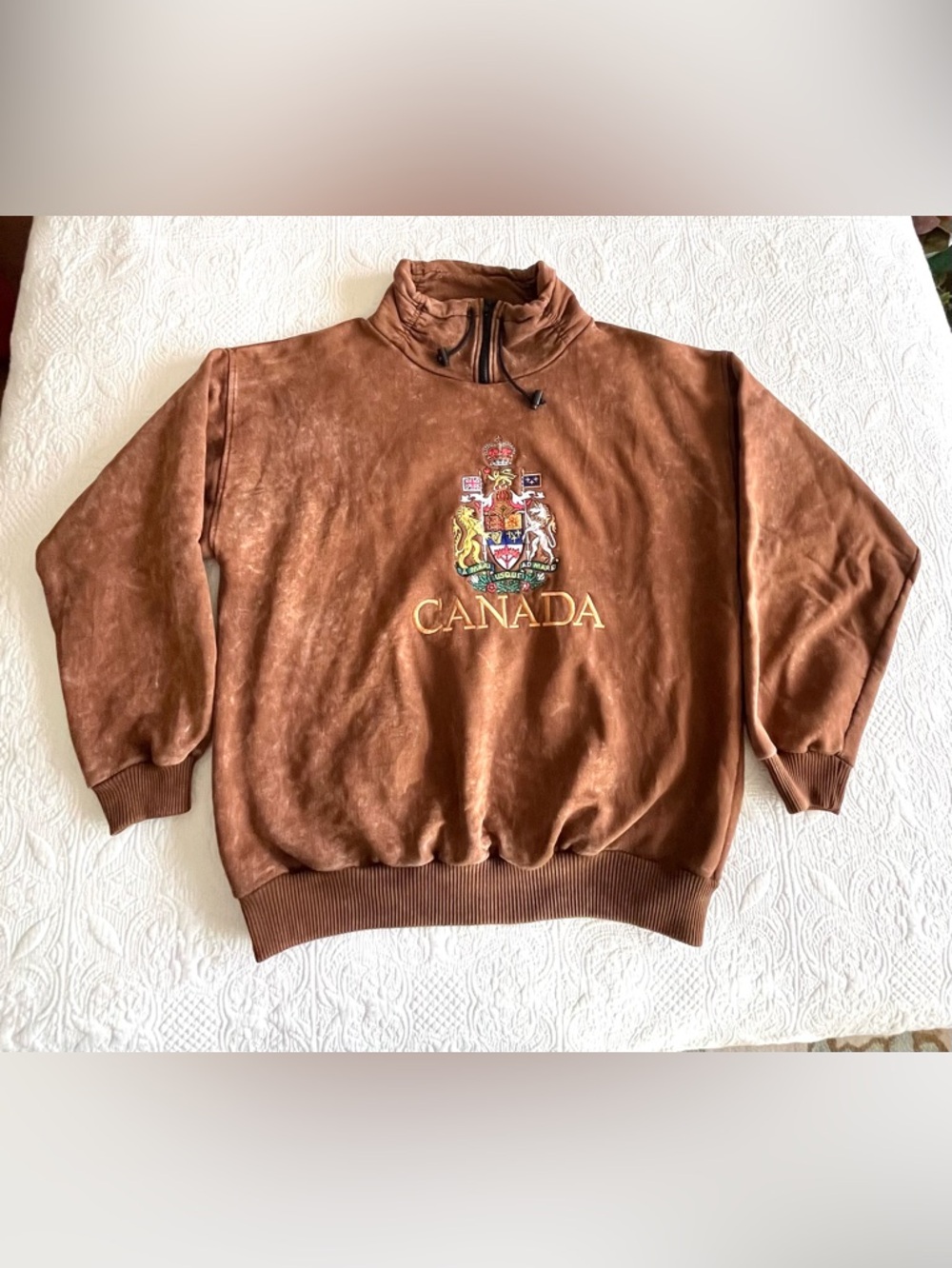 Vintage Canada Quarter-Zip Sweatshirt - Embroidered - 90’s Vanson Sweater
